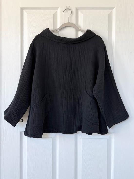 Mao Mam Tops - Mao Mam by Pure Fit Cowl Neck Pullover Cotton Gauze Lagenlook Top with Pockets